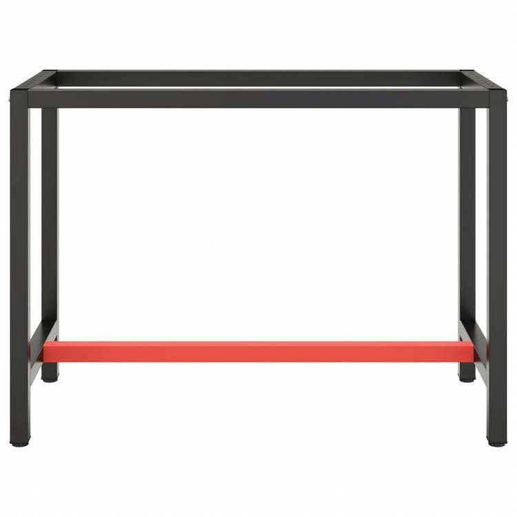vidaXL ワークベンチフレーム マットブラック&マットレッド 110x50x79 cm メタル家具 テーブル用品 テーブル脚(代引不可)