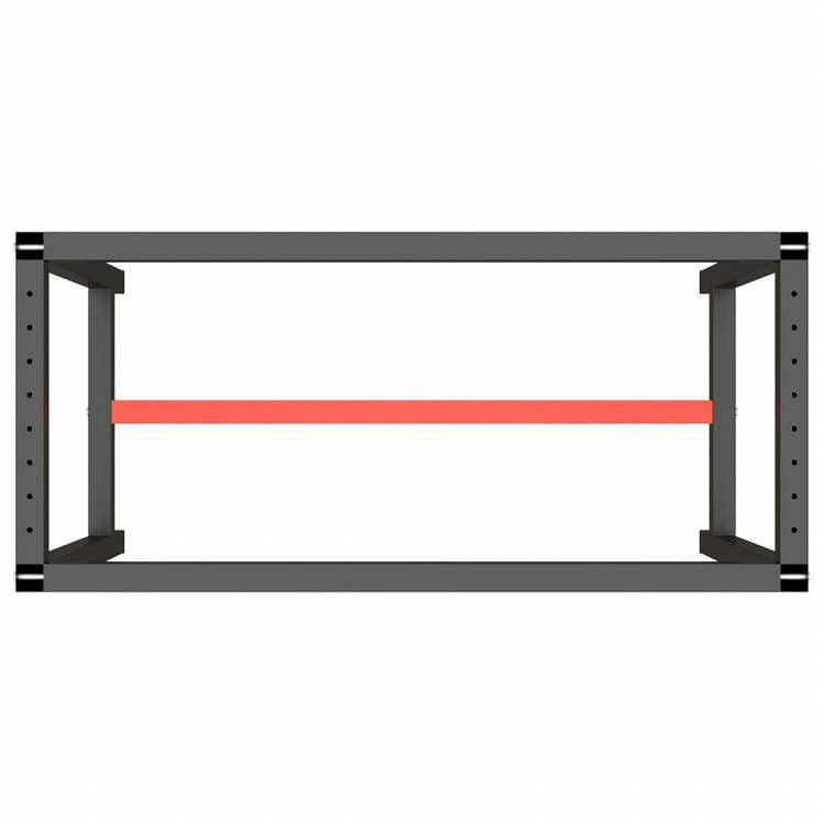 vidaXL ワークベンチフレーム マットブラック&マットレッド 110x50x79 cm メタル家具 テーブル用品 テーブル脚(代引不可)