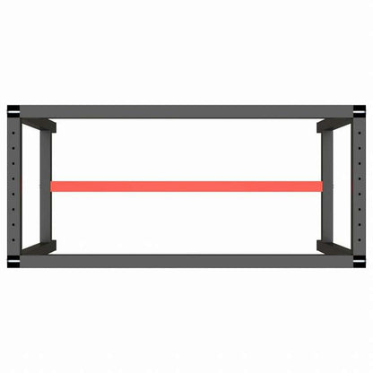 vidaXL ワークベンチフレーム マットブラック&マットレッド 110x50x79 cm メタル家具 テーブル用品 テーブル脚(代引不可)