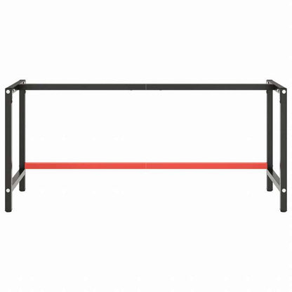 vidaXL ワークベンチフレーム マットブラック&マットレッド 180x57x79 cm メタル家具 テーブル用品 テーブル脚(代引不可)