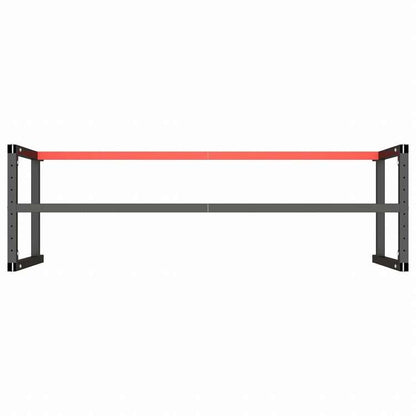 vidaXL ワークベンチフレーム マットブラック&マットレッド 180x57x79 cm メタル家具 テーブル用品 テーブル脚(代引不可)