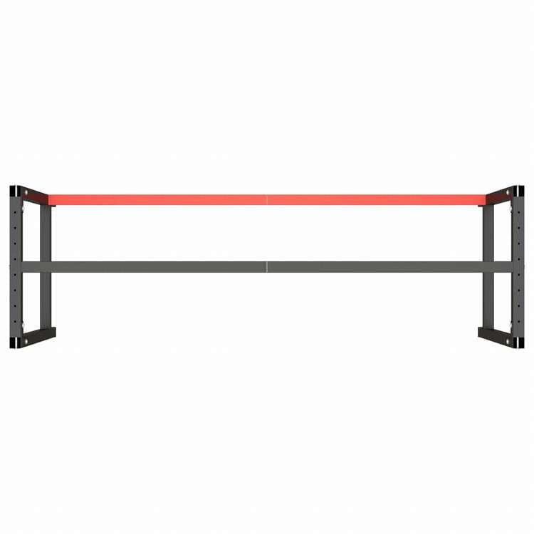vidaXL ワークベンチフレーム マットブラック&マットレッド 180x57x79 cm メタル家具 テーブル用品 テーブル脚(代引不可)