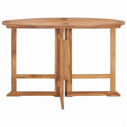 vidaXL 折りたたみ式ガーデンダイニングテーブル 直径110x75cm チーク無垢材家具 アウトドア家具 アウトドアテーブル(代引不可)