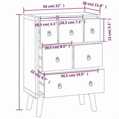 vidaXL 引き出し付きチェスト 56x30x80 cm チーク無垢材家具 キャビネット&収納 ドレッサー(代引不可)