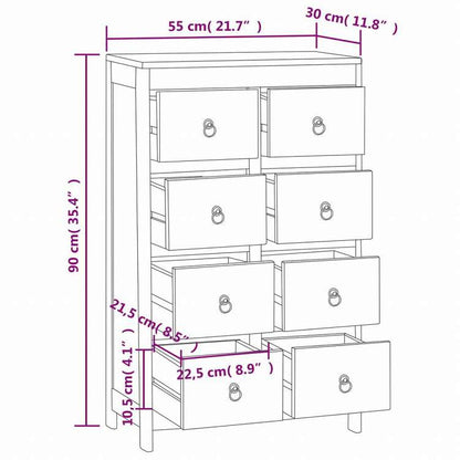 vidaXL 引き出し付きチェスト 55x30x90 cm チーク無垢材家具 キャビネット&収納 ドレッサー(代引不可)