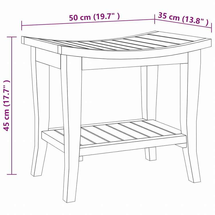 vidaXL バスルームサイドテーブル 50x35x45 cm チーク無垢材ホーム&ガーデン バスルーム用品(代引不可)