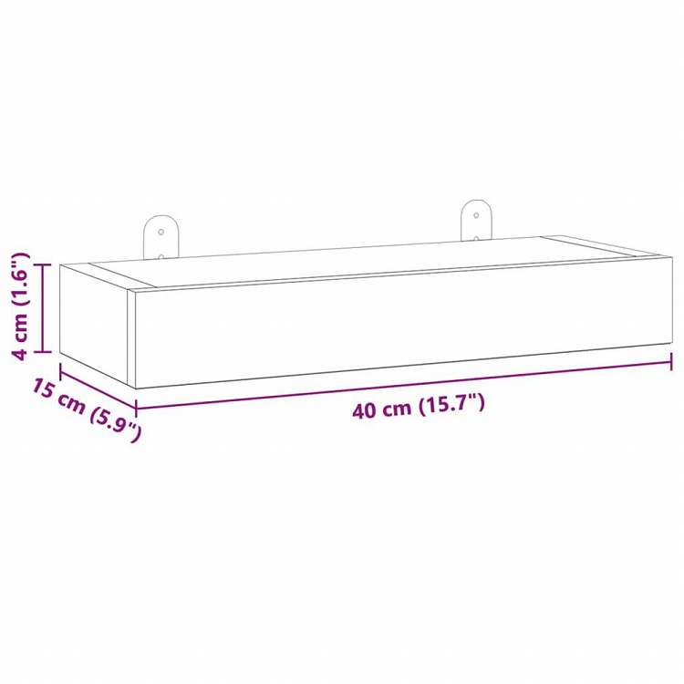 vidaXL ウォールシェルフ 2点 40x15x4 cm チーク無垢材家具 棚 壁面収納棚・壁面ラック(代引不可)