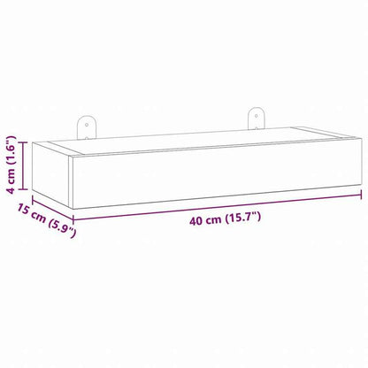 vidaXL ウォールシェルフ 2点 40x15x4 cm チーク無垢材家具 棚 壁面収納棚・壁面ラック(代引不可)