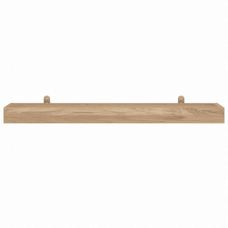 vidaXL ウォールシェルフ 2点 110x15x4 cm チーク無垢材家具 棚 壁面収納棚・壁面ラック(代引不可)