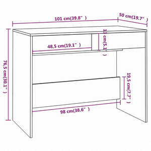 vidaXL デスク ホワイト 101x50x76.5cm エンジニアリングウッド家具 オフィス家具 デスク(代引不可)
