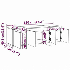 vidaXL TVキャビネット ブラック 120x30x40.5 cm エンジニアリングウッド家具 AVラック・テレビ台(代引不可)