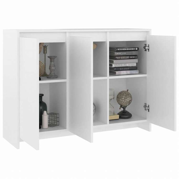 vidaXL サイドボード ホワイト 102x35x75cm エンジニアリングウッド家具 キャビネット&収納 サイドボード(代引不可)