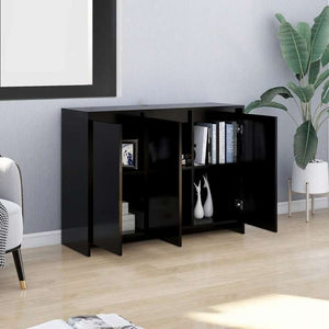 vidaXL サイドボード ブラック 102x33x75cm エンジニアリングウッド家具 キャビネット&収納 サイドボード(代引不可)