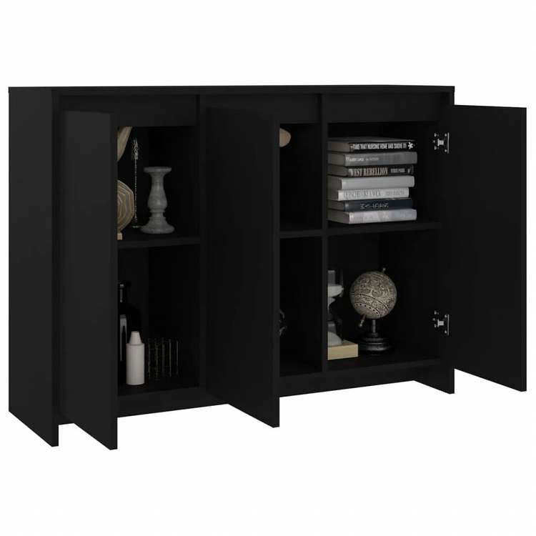 vidaXL サイドボード ブラック 102x33x75cm エンジニアリングウッド家具 キャビネット&収納 サイドボード(代引不可)