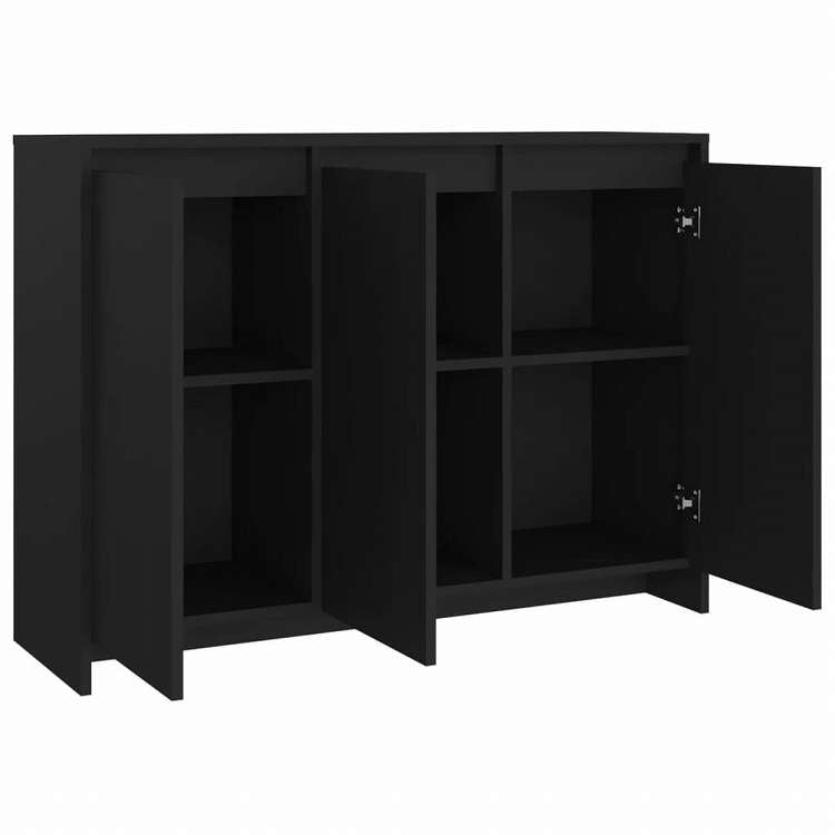 vidaXL サイドボード ブラック 102x33x75cm エンジニアリングウッド家具 キャビネット&収納 サイドボード(代引不可)