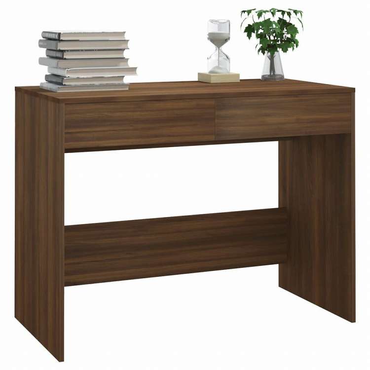 vidaXL デスク ブラウンオーク 101x50x76.5cm エンジニアリングウッド家具 オフィス家具 デスク(代引不可)