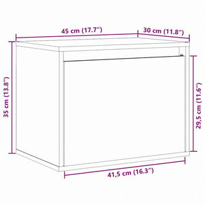 vidaXL ウォールキャビネット 45x30x35 cm パイン無垢材家具 棚 壁面収納棚・壁面ラック(代引不可)