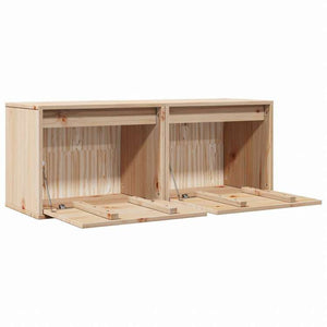 vidaXL ウォールキャビネット 2点 45x30x35 cm パイン無垢材家具 棚 壁面収納棚・壁面ラック(代引不可)