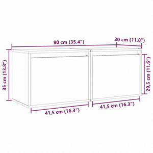 vidaXL ウォールキャビネット 2点 ホワイト 45x30x35 cm パイン無垢材家具 棚 壁面収納棚・壁面ラック(代引不可)