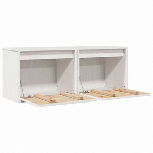 vidaXL ウォールキャビネット 2点 ホワイト 45x30x35 cm パイン無垢材家具 棚 壁面収納棚・壁面ラック(代引不可)
