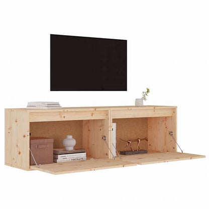 vidaXL ウォールキャビネット 2点セット 60x30x35 cm パイン無垢材家具 棚 壁面収納棚・壁面ラック(代引不可)