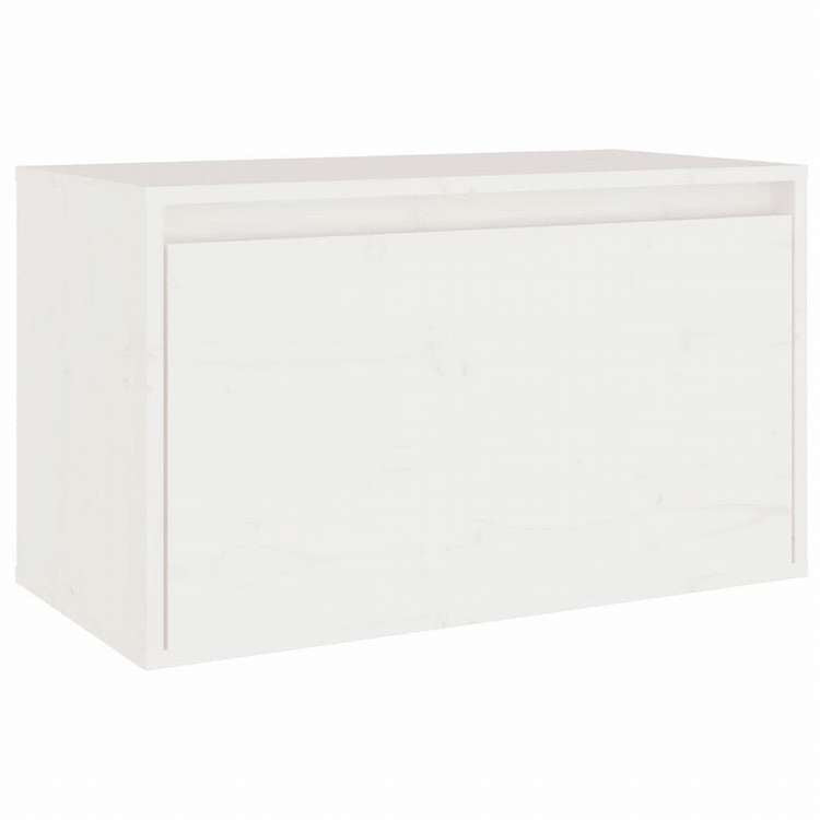 vidaXL ウォールキャビネット ホワイト 60x30x35 cm パイン無垢材家具 棚 壁面収納棚・壁面ラック(代引不可)