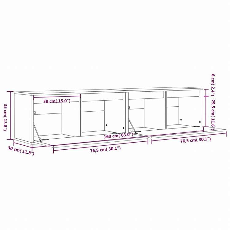 vidaXL ウォールキャビネット 2点 80x30x35 cm パイン無垢材家具 棚 壁面収納棚・壁面ラック(代引不可)