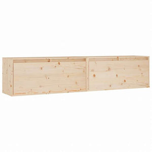 vidaXL ウォールキャビネット 2点 80x30x35 cm パイン無垢材家具 棚 壁面収納棚・壁面ラック(代引不可)