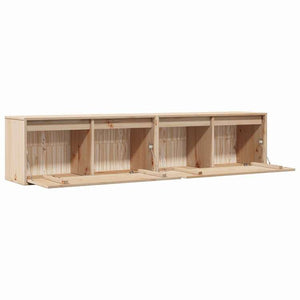 vidaXL ウォールキャビネット 2点 80x30x35 cm パイン無垢材家具 棚 壁面収納棚・壁面ラック(代引不可)