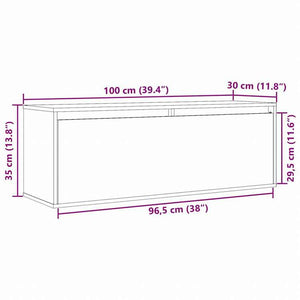 vidaXL ウォールキャビネット 100x30x35 cm パイン無垢材家具 棚 壁面収納棚・壁面ラック(代引不可)