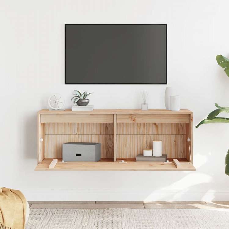 vidaXL ウォールキャビネット 100x30x35 cm パイン無垢材家具 棚 壁面収納棚・壁面ラック(代引不可)