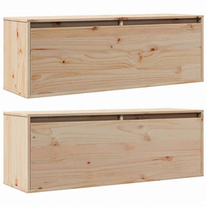 vidaXL ウォールキャビネット 2点 100x30x35 cm パイン無垢材家具 棚 壁面収納棚・壁面ラック(代引不可)
