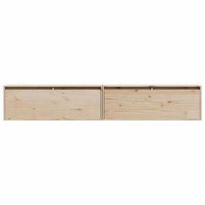 vidaXL ウォールキャビネット 2点 100x30x35 cm パイン無垢材家具 棚 壁面収納棚・壁面ラック(代引不可)