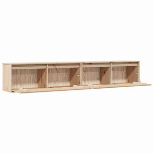vidaXL ウォールキャビネット 2点 100x30x35 cm パイン無垢材家具 棚 壁面収納棚・壁面ラック(代引不可)