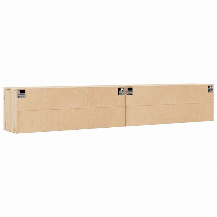 vidaXL ウォールキャビネット 2点 100x30x35 cm パイン無垢材家具 棚 壁面収納棚・壁面ラック(代引不可)
