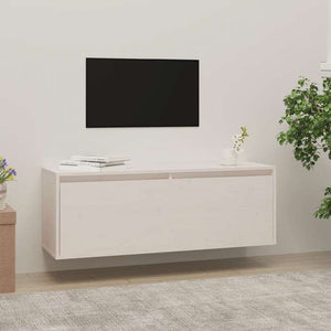 vidaXL ウォールキャビネット ホワイト 100x30x35 cm パイン無垢材家具 棚 壁面収納棚・壁面ラック(代引不可)