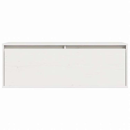 vidaXL ウォールキャビネット ホワイト 100x30x35 cm パイン無垢材家具 棚 壁面収納棚・壁面ラック(代引不可)