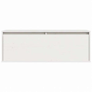 vidaXL ウォールキャビネット ホワイト 100x30x35 cm パイン無垢材家具 棚 壁面収納棚・壁面ラック(代引不可)