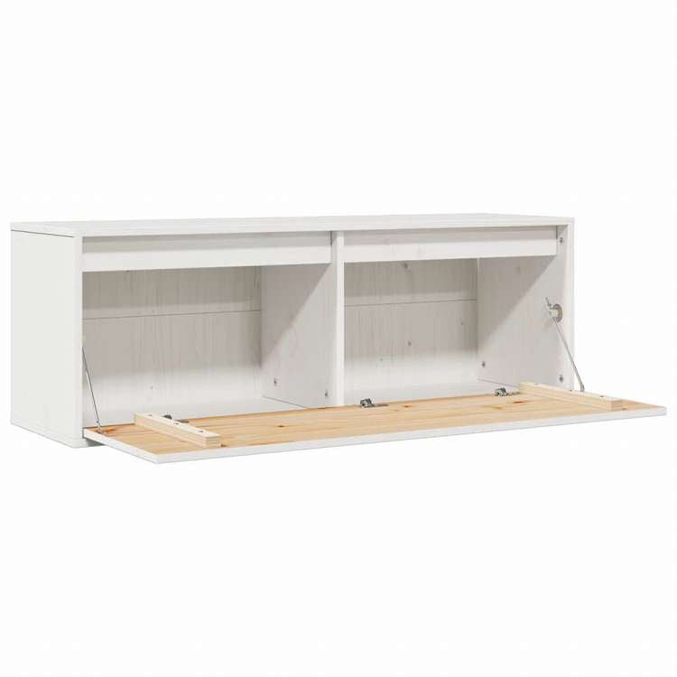 vidaXL ウォールキャビネット ホワイト 100x30x35 cm パイン無垢材家具 棚 壁面収納棚・壁面ラック(代引不可)