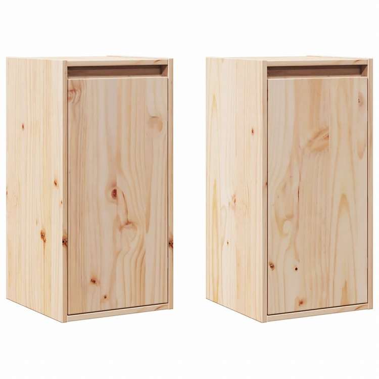 vidaXL ウォールキャビネット 2点 30x30x60 cm パイン無垢材家具 棚 壁面収納棚・壁面ラック(代引不可)