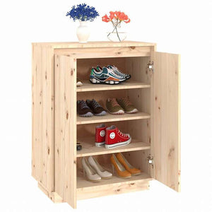 vidaXL シューズキャビネット 60x35x80 cm 無垢のパイン材ホーム&ガーデン 家事用品 収納&オーガナイザー 衣類・ワードローブ収納 シューズラック・整理収納(代引不可)