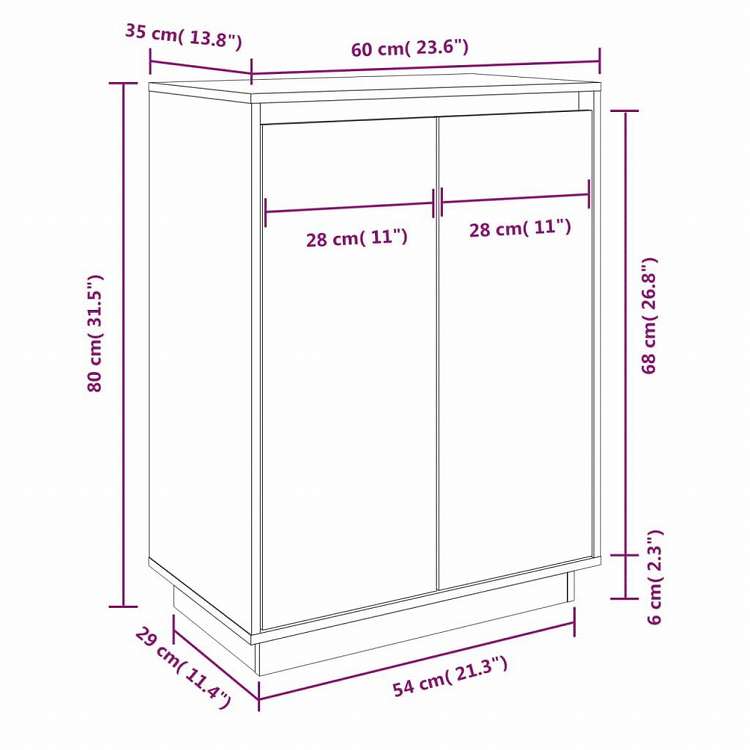 vidaXL シューズキャビネット 60x35x80 cm 無垢のパイン材ホーム&ガーデン 家事用品 収納&オーガナイザー 衣類・ワードローブ収納 シューズラック・整理収納(代引不可)