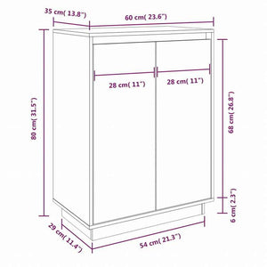 vidaXL シューズキャビネット 60x35x80 cm 無垢のパイン材ホーム&ガーデン 家事用品 収納&オーガナイザー 衣類・ワードローブ収納 シューズラック・整理収納(代引不可)