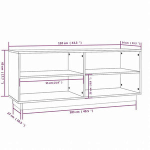 vidaXL シューズキャビネット 110x34x45 cm 無垢のパイン材ホーム&ガーデン 家事用品 収納&オーガナイザー 衣類・ワードローブ収納 シューズラック・整理収納(代引不可)