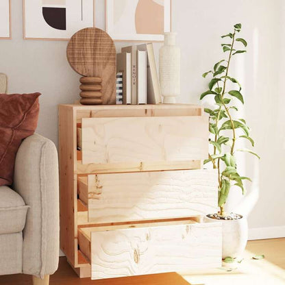 vidaXL サイドボード 60x34x75 cm パイン無垢材家具 キャビネット&収納 サイドボード(代引不可)