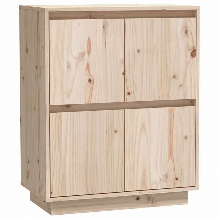 vidaXL サイドボード 60x34x75 cm パイン無垢材家具 キャビネット&収納 サイドボード(代引不可)