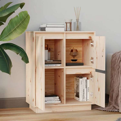 vidaXL サイドボード 60x34x75 cm パイン無垢材家具 キャビネット&収納 サイドボード(代引不可)