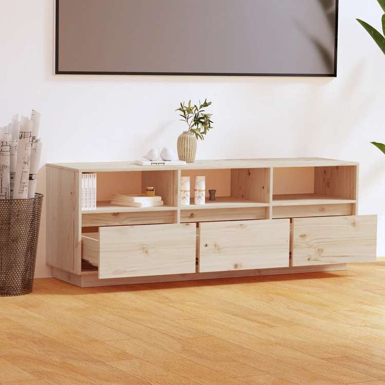 vidaXL テレビキャビネット 140x37x50 cm パイン無垢材家具 AVラック・テレビ台(代引不可)