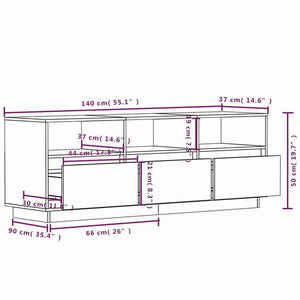 vidaXL テレビキャビネット 140x37x50 cm パイン無垢材家具 AVラック・テレビ台(代引不可)