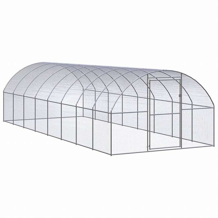 vidaXL 屋外鶏小屋 3x8x2 m 亜鉛メッキ鋼製動物&ペット用品 ペット用品 小動物用品 小動物 飼育・ケージ(代引不可)